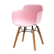 Lyna 16 Inch Kids Side Chair with Solid Back- Set of 4-Angled Wood Base- Pink
