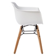 Lyna 16 Inch Kids Side Chair with Solid Back- Set of 4-Angled Wood Base- White