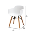 Lyna 16 Inch Kids Side Chair with Solid Back- Set of 4-Angled Wood Base- White