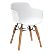 Lyna 16 Inch Kids Side Chair with Solid Back- Set of 4-Angled Wood Base- White