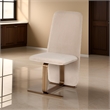 Cid Jim 19 Inch Dining Chair Set of 2- Beige Velvet Fabric- Brushed Brass