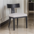 Cid Sten 21 Inch Dining Chair Set of 2- T Shape Back- Beige Linen- Black