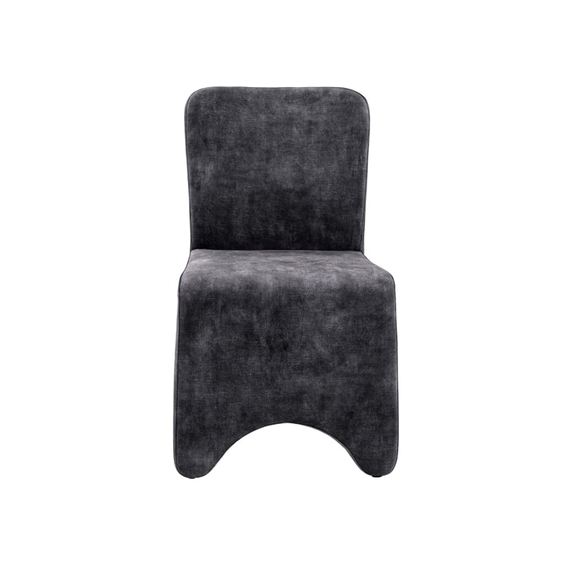 Cid Lou 19 Inch Side Dining Chair Set of 2- Gray Polyester- Panel Frame