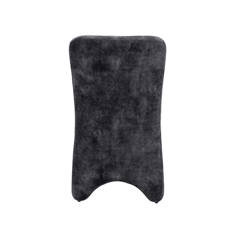 Cid Lou 19 Inch Side Dining Chair Set of 2- Gray Polyester- Panel Frame