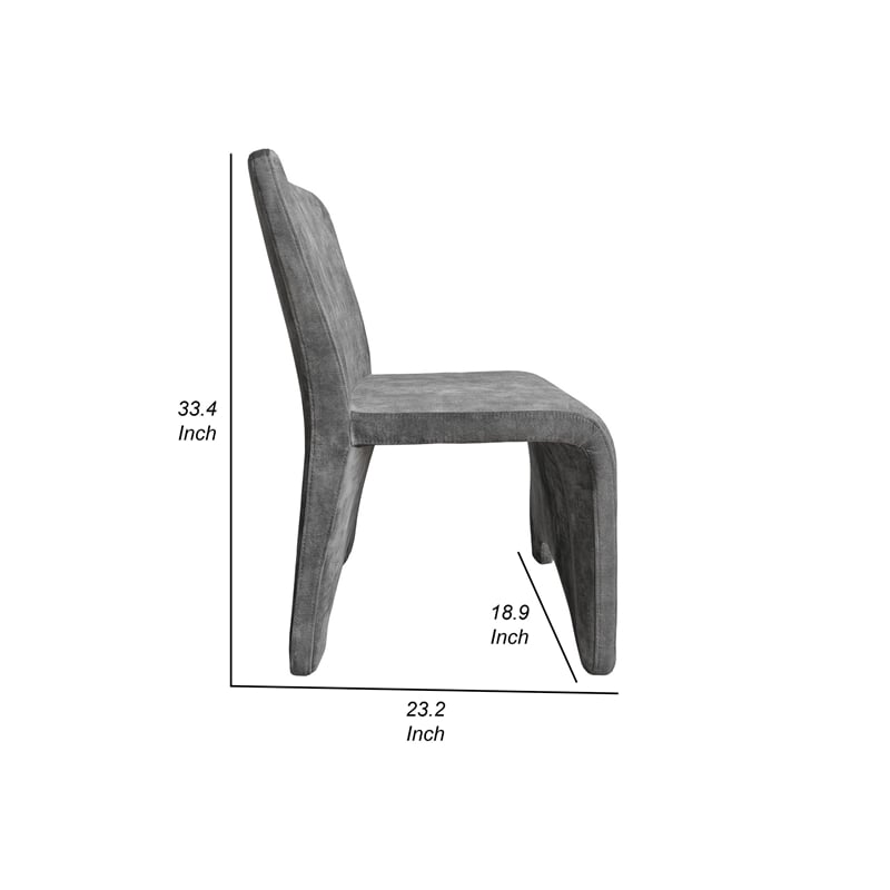 Cid Lou 19 Inch Side Dining Chair Set of 2- Gray Polyester- Panel Frame