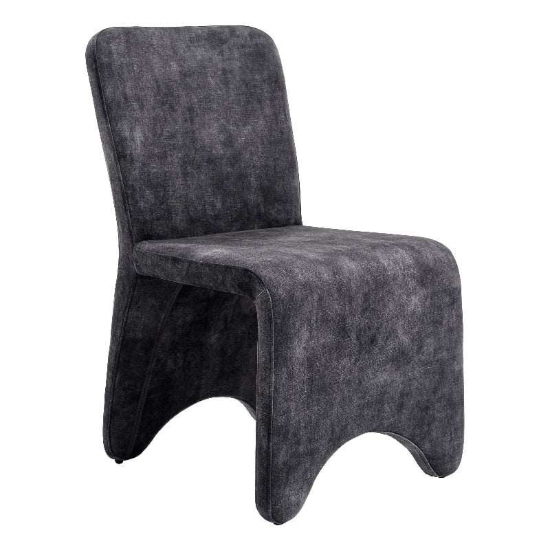 Cid Lou 19 Inch Side Dining Chair Set of 2- Gray Polyester- Panel Frame