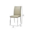 18 Inch Side Dining Chair Set of 2- Gray Faux Leather- Steel Tapered Legs