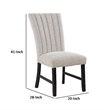 Reo Dining Side Chair Set of 2- Vertical Tufted Gray Boucle- Black