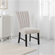 Reo Dining Side Chair Set of 2- Vertical Tufted Gray Boucle- Black