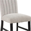 Reo Dining Side Chair Set of 2- Vertical Tufted Gray Boucle- Black
