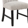 Reo Dining Side Chair Set of 2- Vertical Tufted Gray Boucle- Black