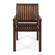 Alison Outdoor Dining Arm Chair Set of 2- Slatted Brown Acacia Wood