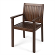 Alison Outdoor Dining Arm Chair Set of 2- Slatted Brown Acacia Wood