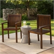 Alison Outdoor Dining Arm Chair Set of 2- Slatted Brown Acacia Wood