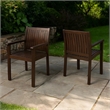 Alison Outdoor Dining Arm Chair Set of 2- Slatted Brown Acacia Wood