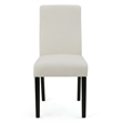 Celine Dining Side Chair Set of 2- Ivory Fabric and Black Wood Frame