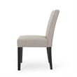 Dining Chair Set of 2- Light Gray Fabric- Soft Cushions and Black Wood
