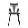 Dining Side Chair Set of 2- Black Polypropylene- Spindle Backrest