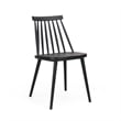 Dining Side Chair Set of 2- Black Polypropylene- Spindle Backrest