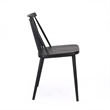 Dining Side Chair Set of 2- Black Polypropylene- Spindle Backrest