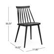Dining Side Chair Set of 2- Black Polypropylene- Spindle Backrest