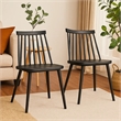 Dining Side Chair Set of 2- Black Polypropylene- Spindle Backrest