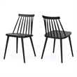 Dining Side Chair Set of 2- Black Polypropylene- Spindle Backrest