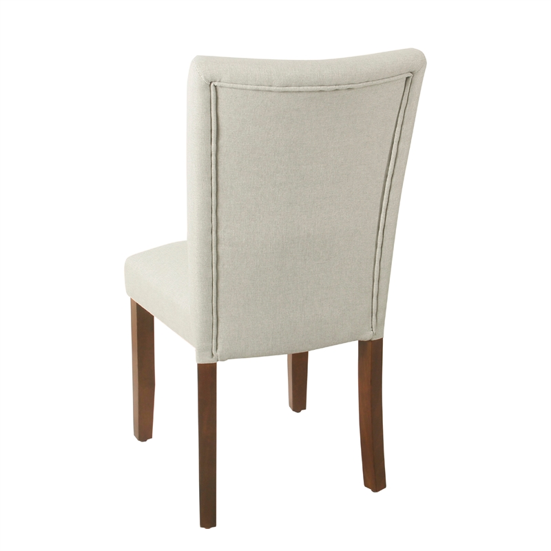 Jax Parsons Dining Chair Set of 2- Walnut Legs- Gray Woven Polyester