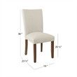 Jax Parsons Dining Chair Set of 2- Walnut Legs- Gray Woven Polyester