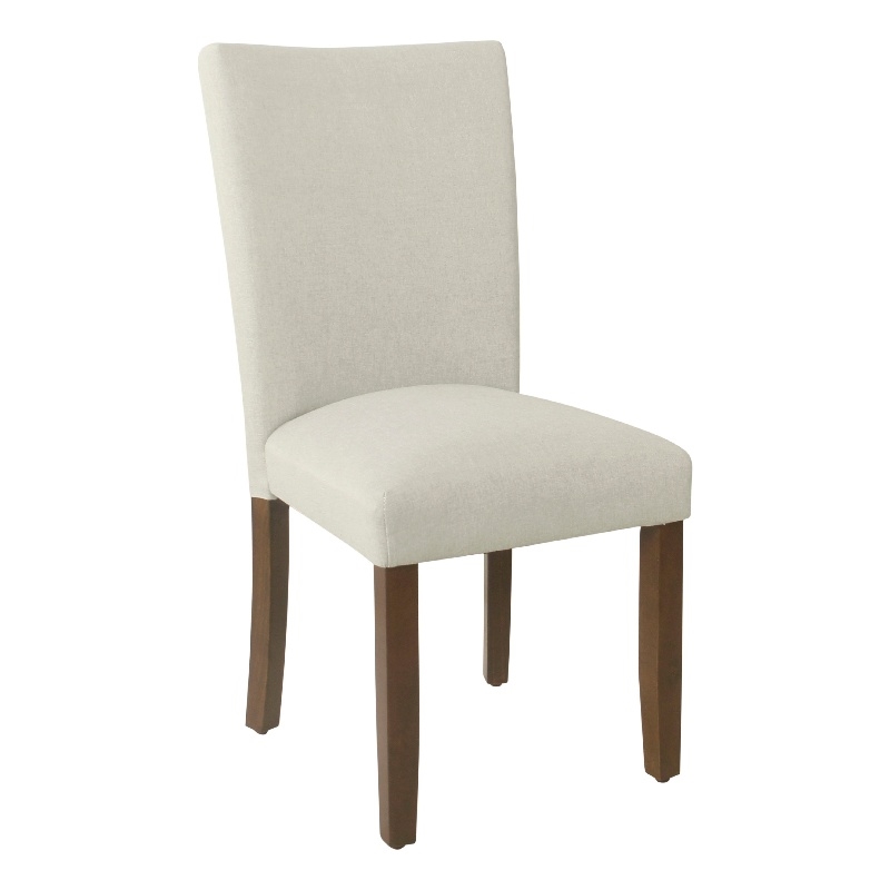 Jax Parsons Dining Chair Set of 2- Walnut Legs- Gray Woven Polyester
