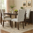 Jax Parsons Dining Chair Set of 2- Dark Walnut- Gray Beige Floral