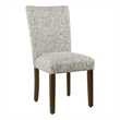 Jax Parsons Dining Chair Set of 2- Dark Walnut- Gray Beige Floral