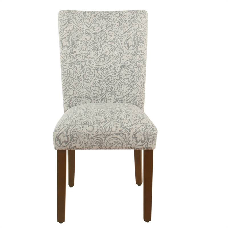 Jax Parsons Dining Chair Set of 2- Dark Walnut- Gray Beige Floral