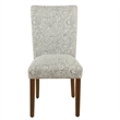 Jax Parsons Dining Chair Set of 2- Dark Walnut- Gray Beige Floral