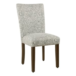 Jax Parsons Dining Chair Set of 2- Dark Walnut- Gray Beige Floral