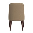 Guy Dining Chair with Dark Amber Tapered Legs- Brown Boucle Fabric