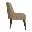 Guy Dining Chair with Dark Amber Tapered Legs- Brown Boucle Fabric