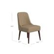 Guy Dining Chair with Dark Amber Tapered Legs- Brown Boucle Fabric