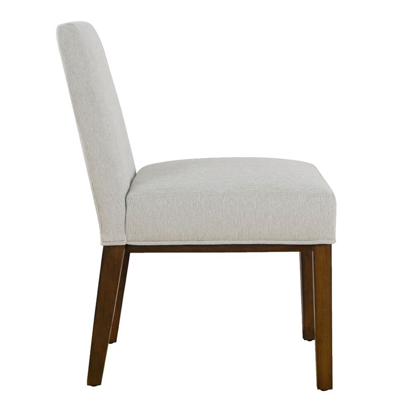 Jan Dining Chair with Espresso Wood Legs- Classic Gray Woven Fabric