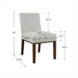 Jan Dining Chair with Espresso Wood Legs- Classic Gray Woven Fabric