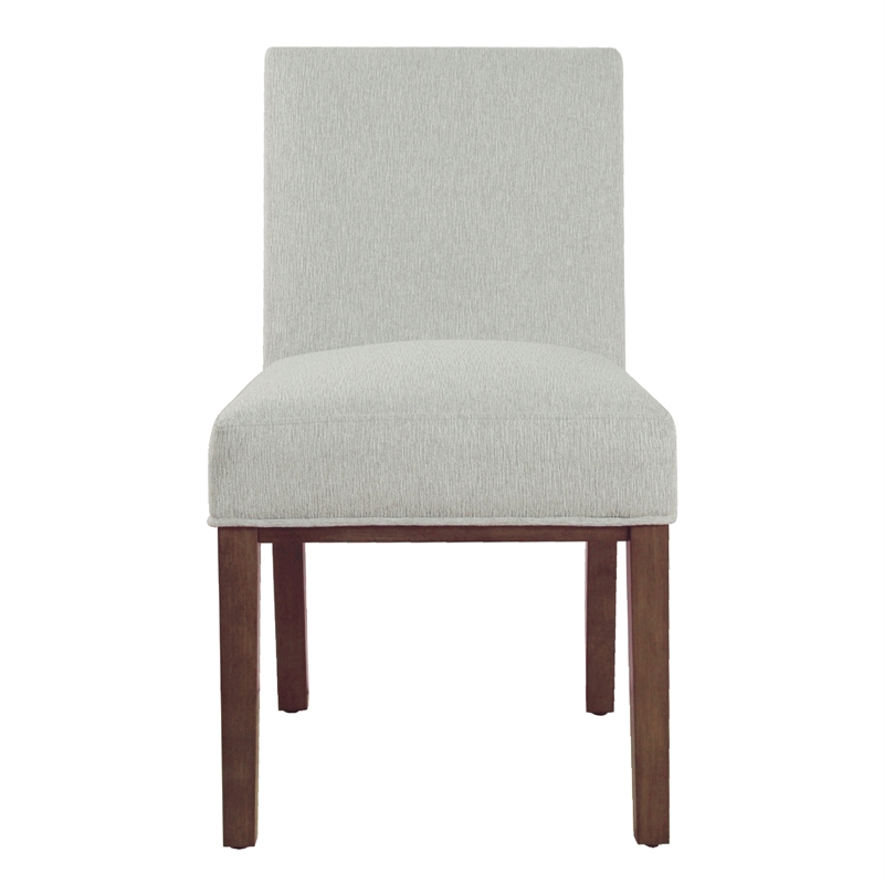 Jan Dining Chair with Espresso Wood Legs- Classic Gray Woven Fabric