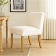 Kip Dining Chair with Honey Oak Wood Legs- Cream White Boucle Fabric