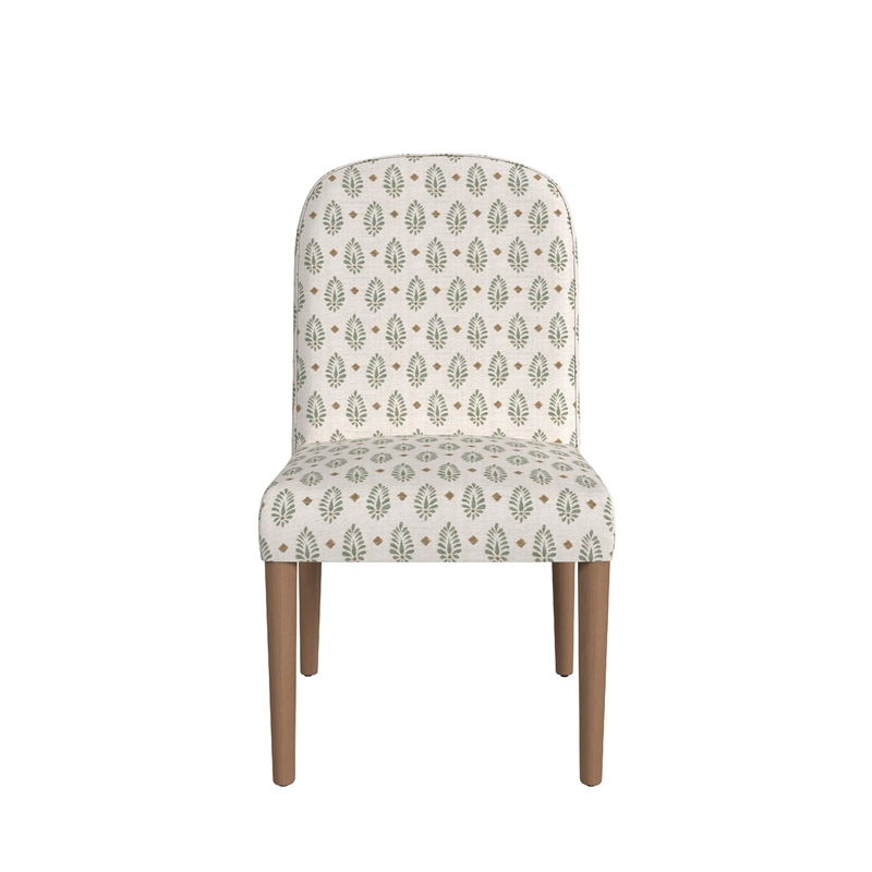 Mio Dining Chair with Rounded Back- Sage Paisley Medallion Fabric