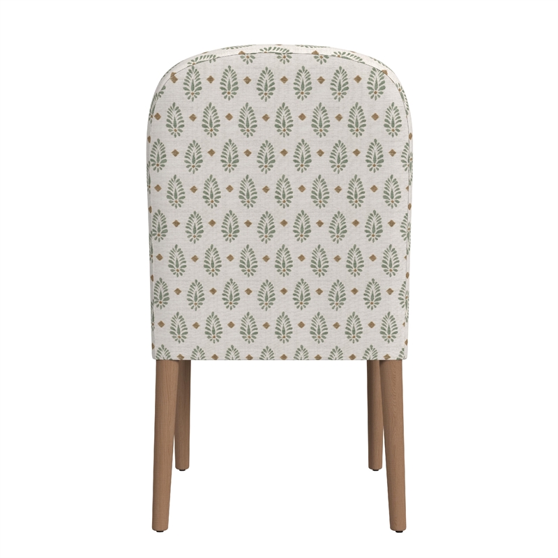 Mio Dining Chair with Rounded Back- Sage Paisley Medallion Fabric