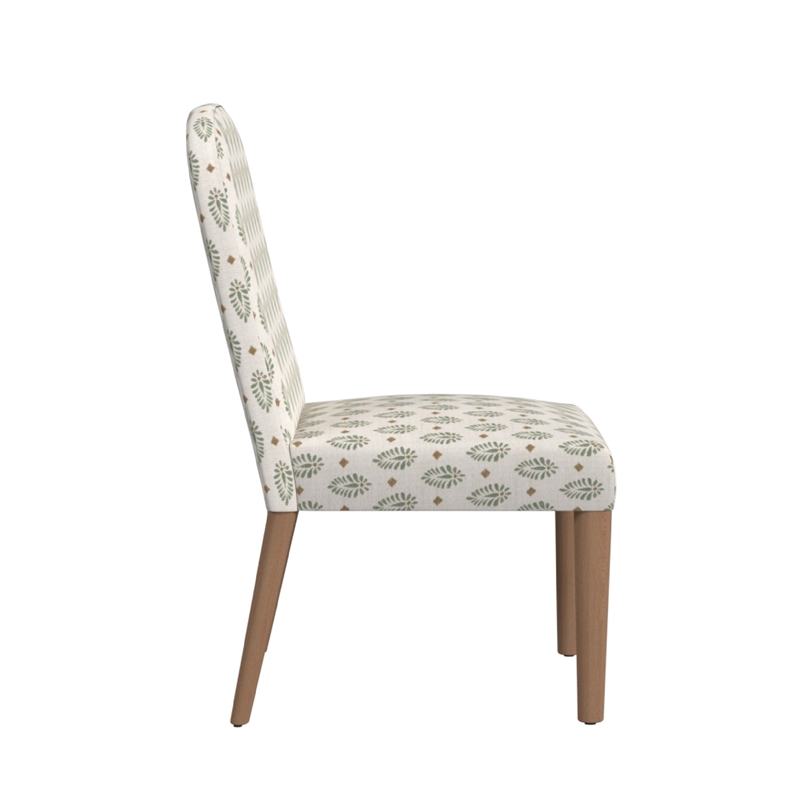 Mio Dining Chair with Rounded Back- Sage Paisley Medallion Fabric