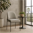 Nik Dining Chair with Curved Backrest- Matte Black Metal- Gray Velvet