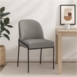 Nik Dining Chair with Curved Backrest- Matte Black Metal- Gray Velvet