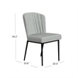 Ole Dining Chair Set of 2- Curved Back- Gray Woven Fabric- Black Metal