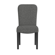 Dining Chair Set of 2- Modern Rounded Back- Black Woven Fabric