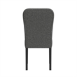 Dining Chair Set of 2- Modern Rounded Back- Black Woven Fabric